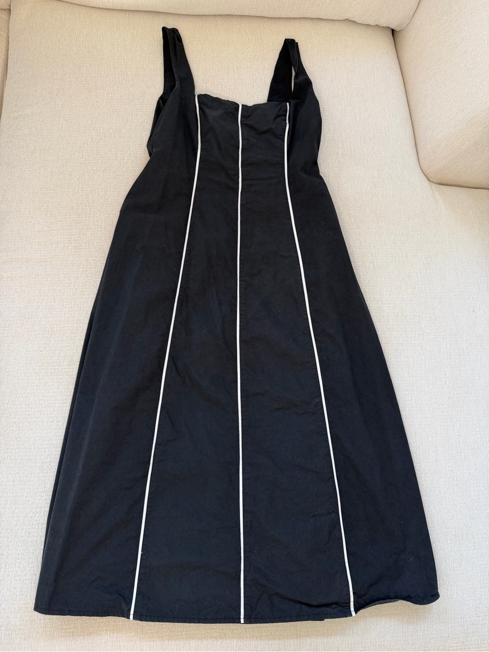 Vici Black Midi Dress with White Piping